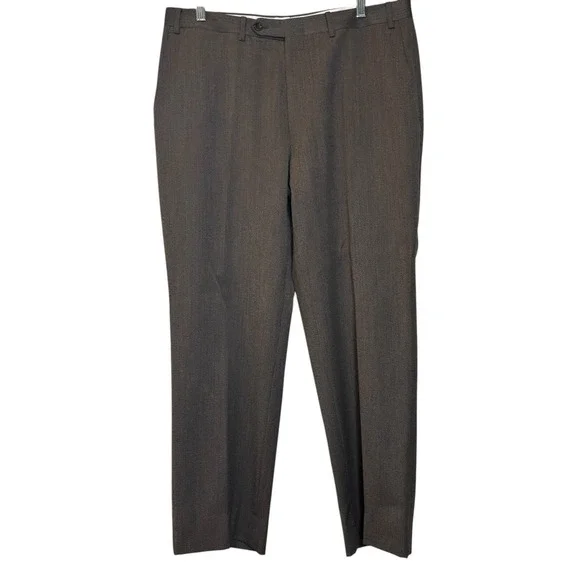 Canali Woolmark Pura Lana Vergine Brown Wool Trouser Pants Sz 34 - Picture 1 of 6